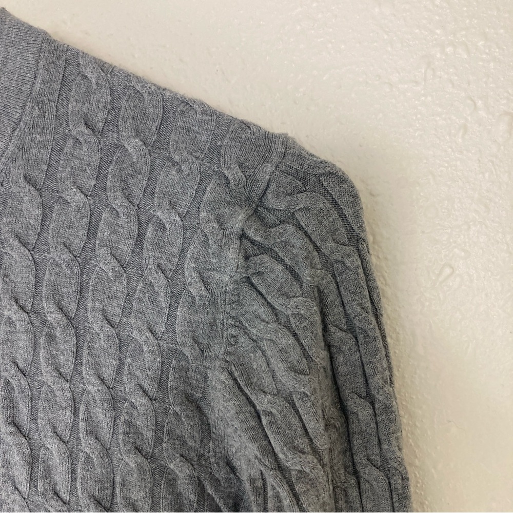 Zara Sweater Cable Knit Round Neck Gray Size M - Picture 7 of 15